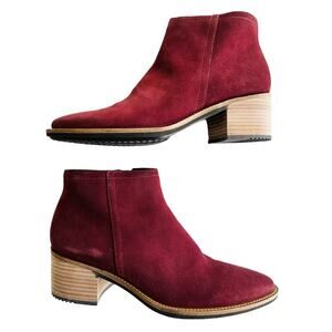 ECCO Shape 35 Ankle Boot Andorra Suede Size 39 / US 9 NEW Red Burgundy